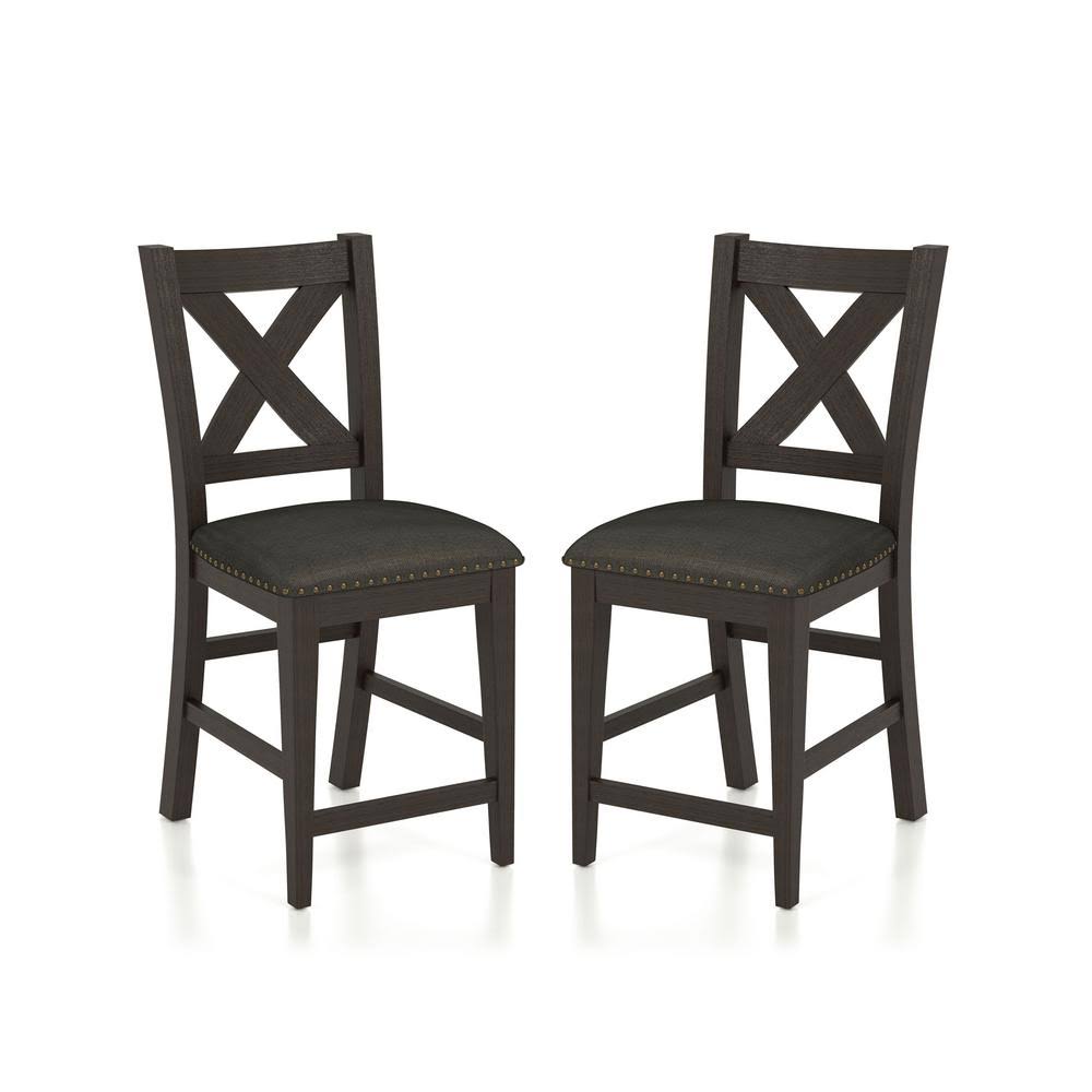 Gray and Charcoal Counter Height Chairs (Set of 2) P6423