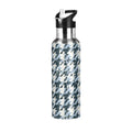 Blue Black Houndstooth Stainless Steel Insulated Water Bottle H17363