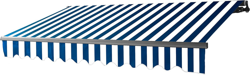 Red/White Stripes Retractable Motorized Patio Awning X39327