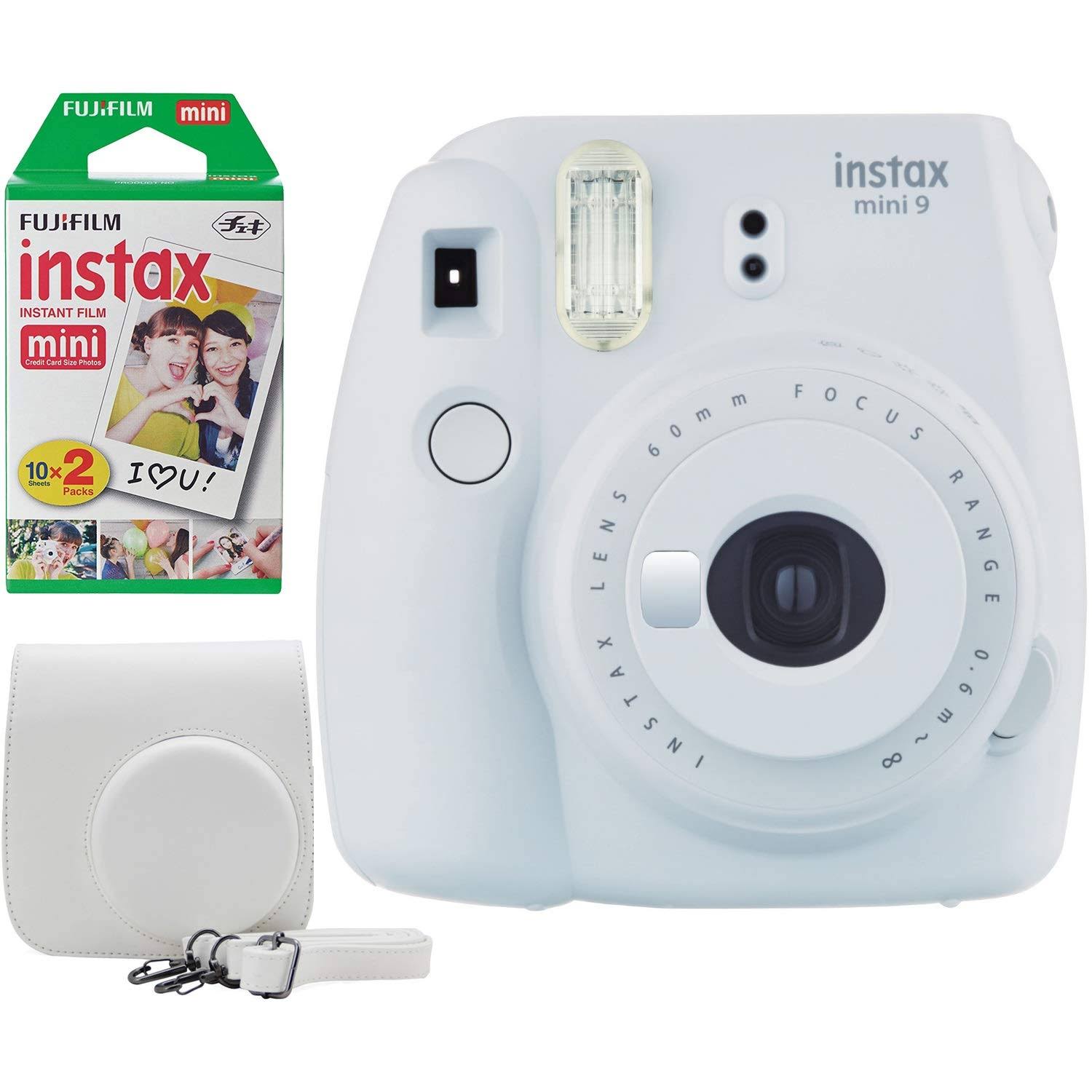 Smokey White Instant Film Camera with Case and Film U547652