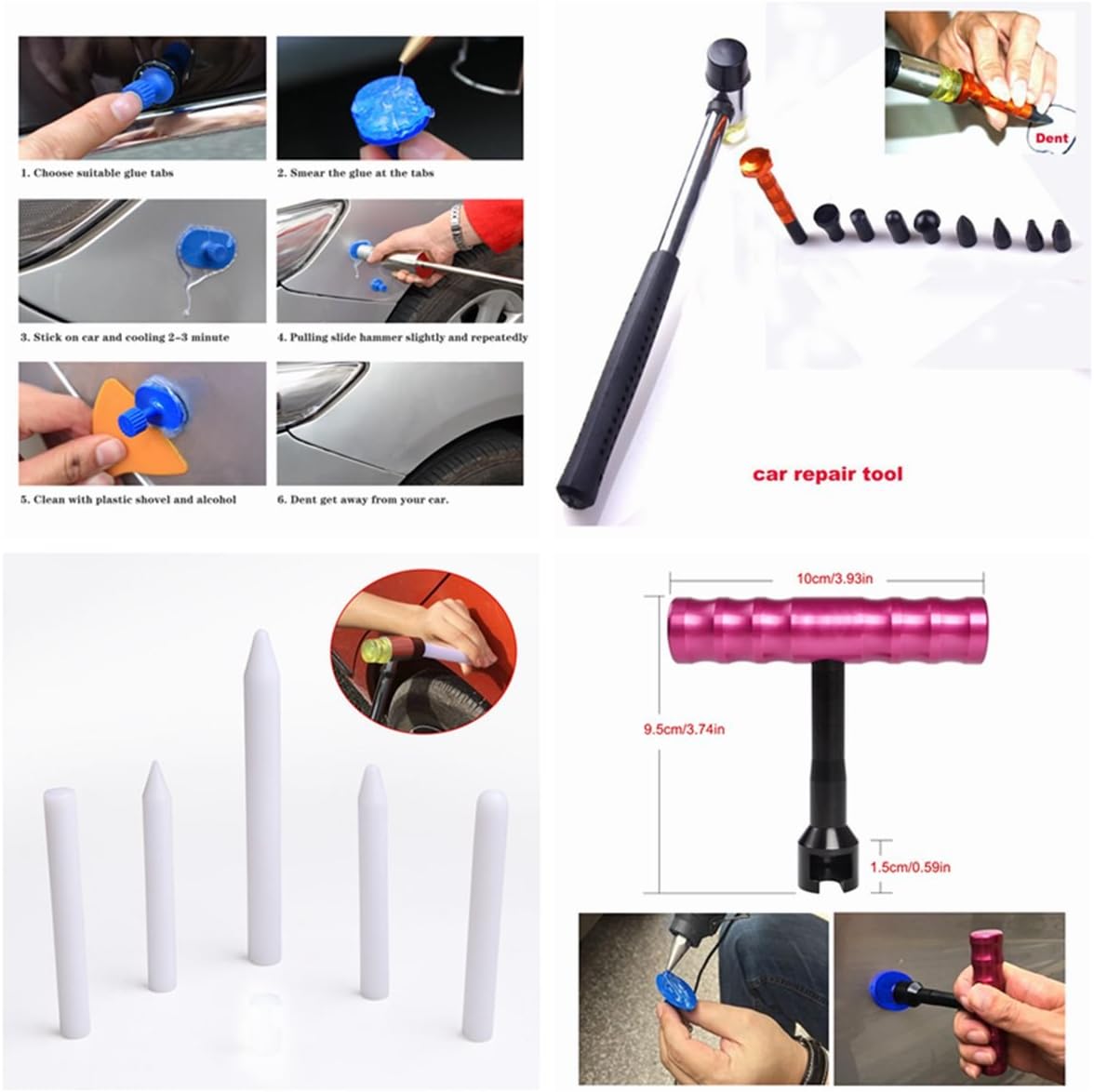 74 Pcs Car Body Paintless Dent Repair Tools Kit U614661