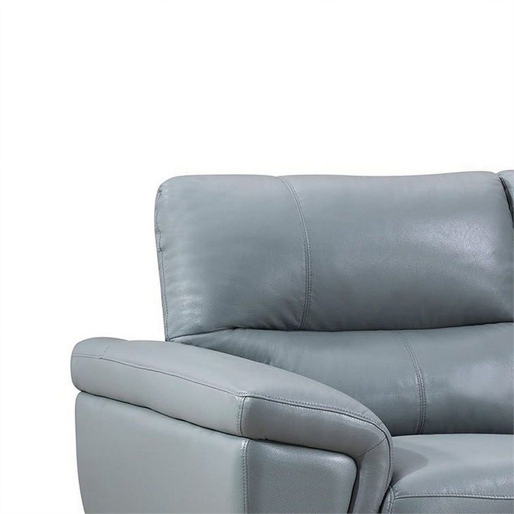 Gray Tufted Leatherette Loveseat B964