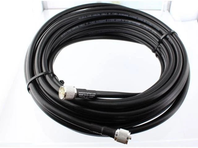 60 ft RG213 Coax Antenna RF Cable with Silver Teflon UHF Connectors D28370