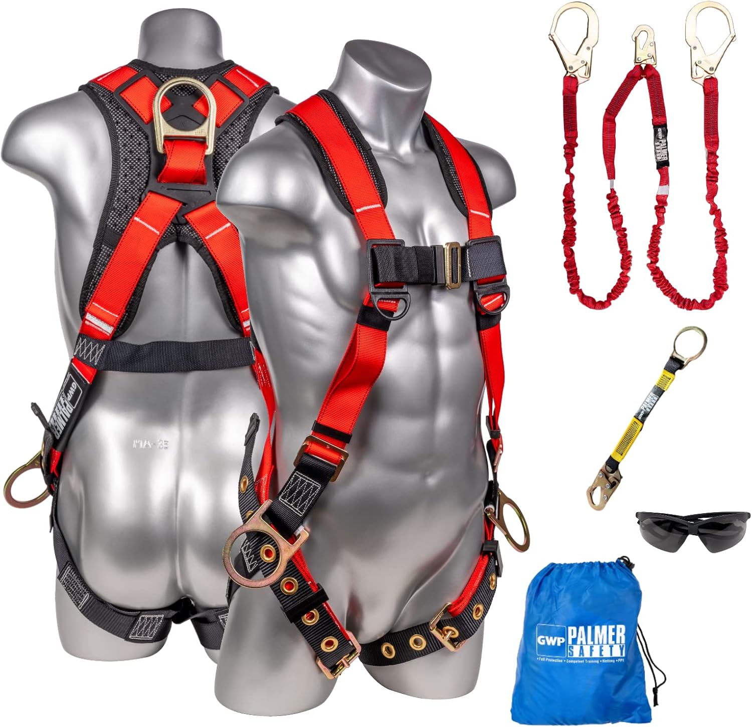 Full Body Harness with 5 Point Adjustment, Dorsal D-ring, Grommet Legs, Side D Rings, Fall Indicators P257038