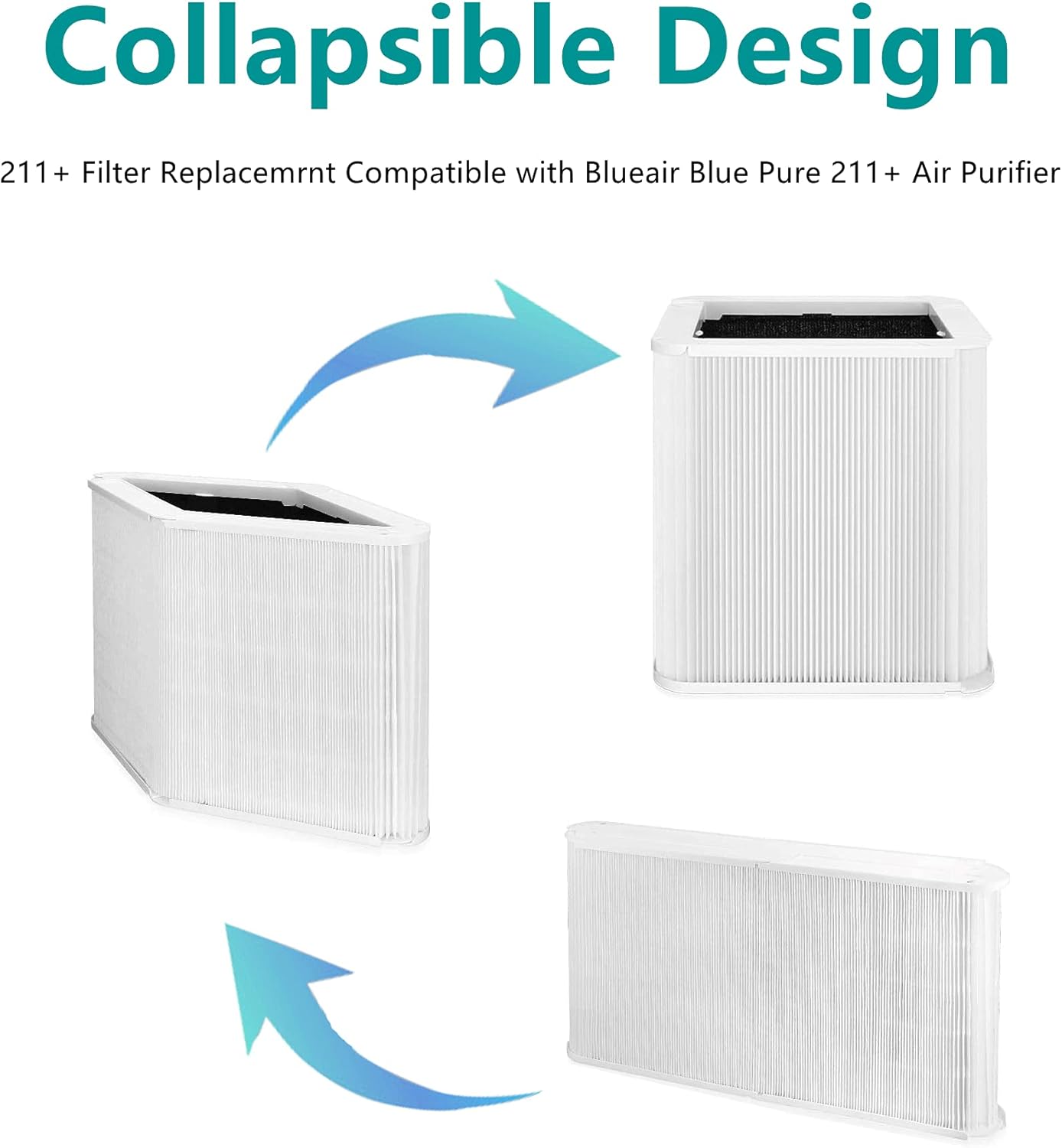 2 Pack Activated Carbon Replacement Filter for Blue Pure 211 Air Purifier V54905