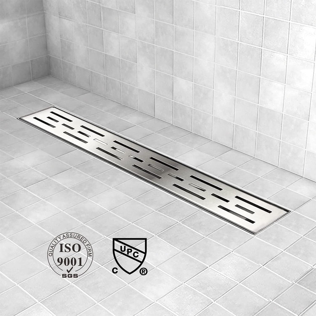 Brushed 304 Stainless Steel Linear Shower Drain 36 inch with Hair Catcher, Pack of 2 B44018