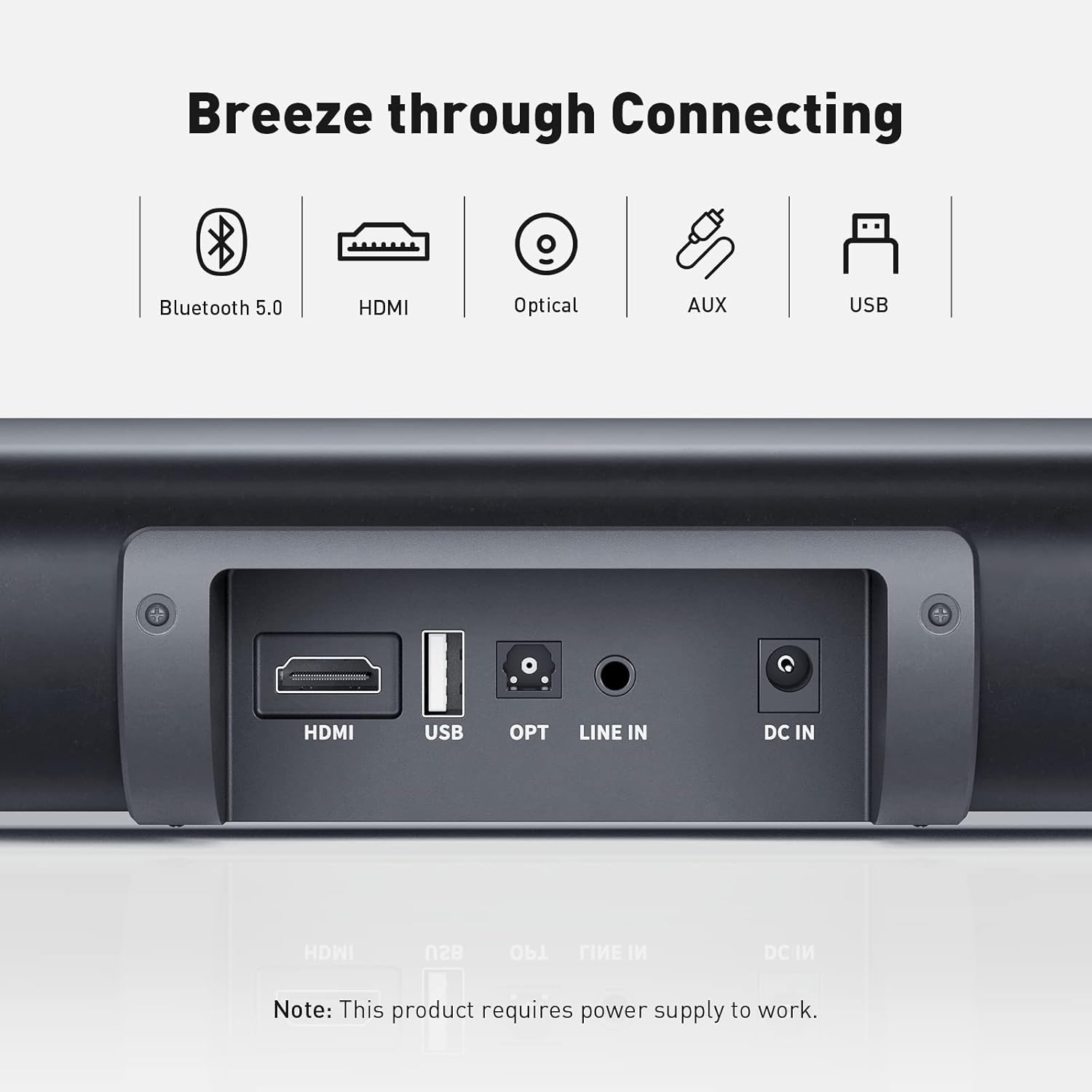 18.35-Inch Bluetooth Sound Bar with HDMI ARC P328742