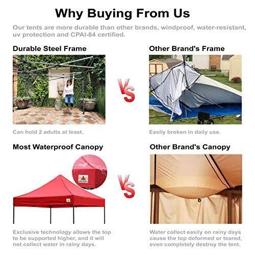 Black 10 x 10-Feet Commercial Instant Pop Up Tent with Carrying Bag T6410