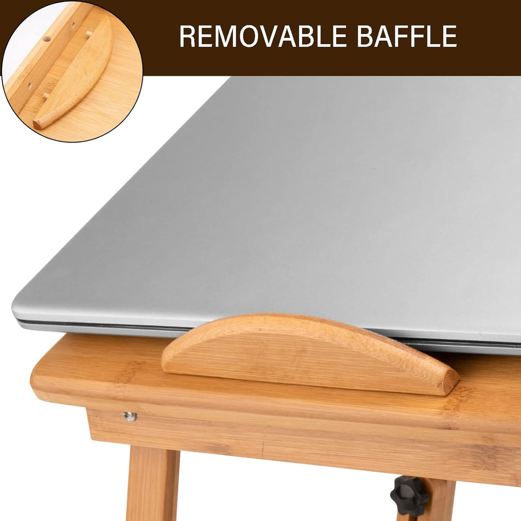 Adjustable Bamboo Laptop Desk Tray W96173