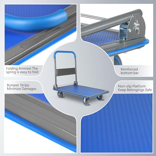 Foldable Push Cart Dolly 330 lbs. Capacity Hand Truck H8715