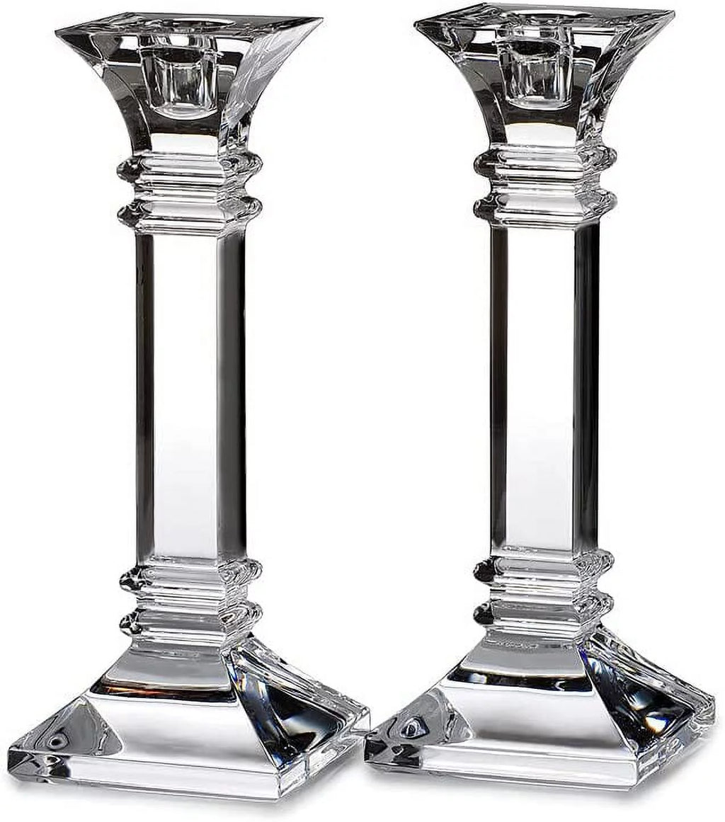 Set of 2 Clear Table Candlestick 8in W937619
