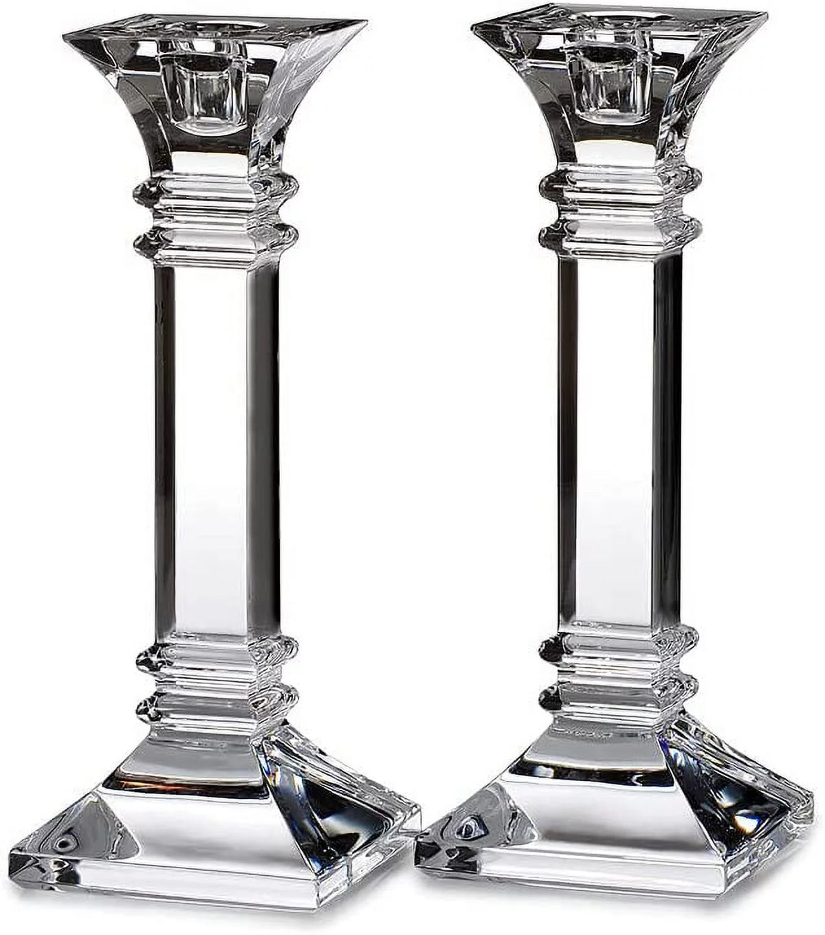 Set of 2 Clear Table Candlestick 8in W937619
