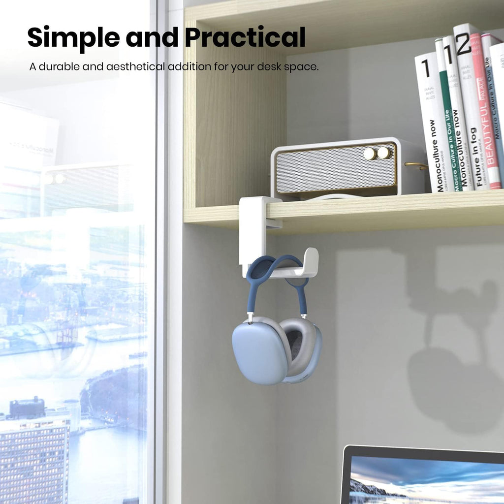 White Rotating Headphone Stand with 360 Degree Swivel M8493