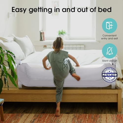 47" Toddler Bed Side Rails for Twin, Full, Queen Bunk Size Bed Swing Down Bedrail A166178