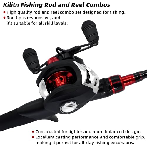 Fishing Rod and Reel Combo Baitcasting Baitcast Reel 5 Foot Fiberglass Telescopic Rod with Fishing Line T59746
