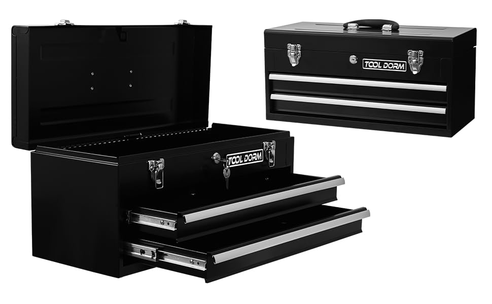 Black 3 Drawer Steel Metal Tool Box G2777