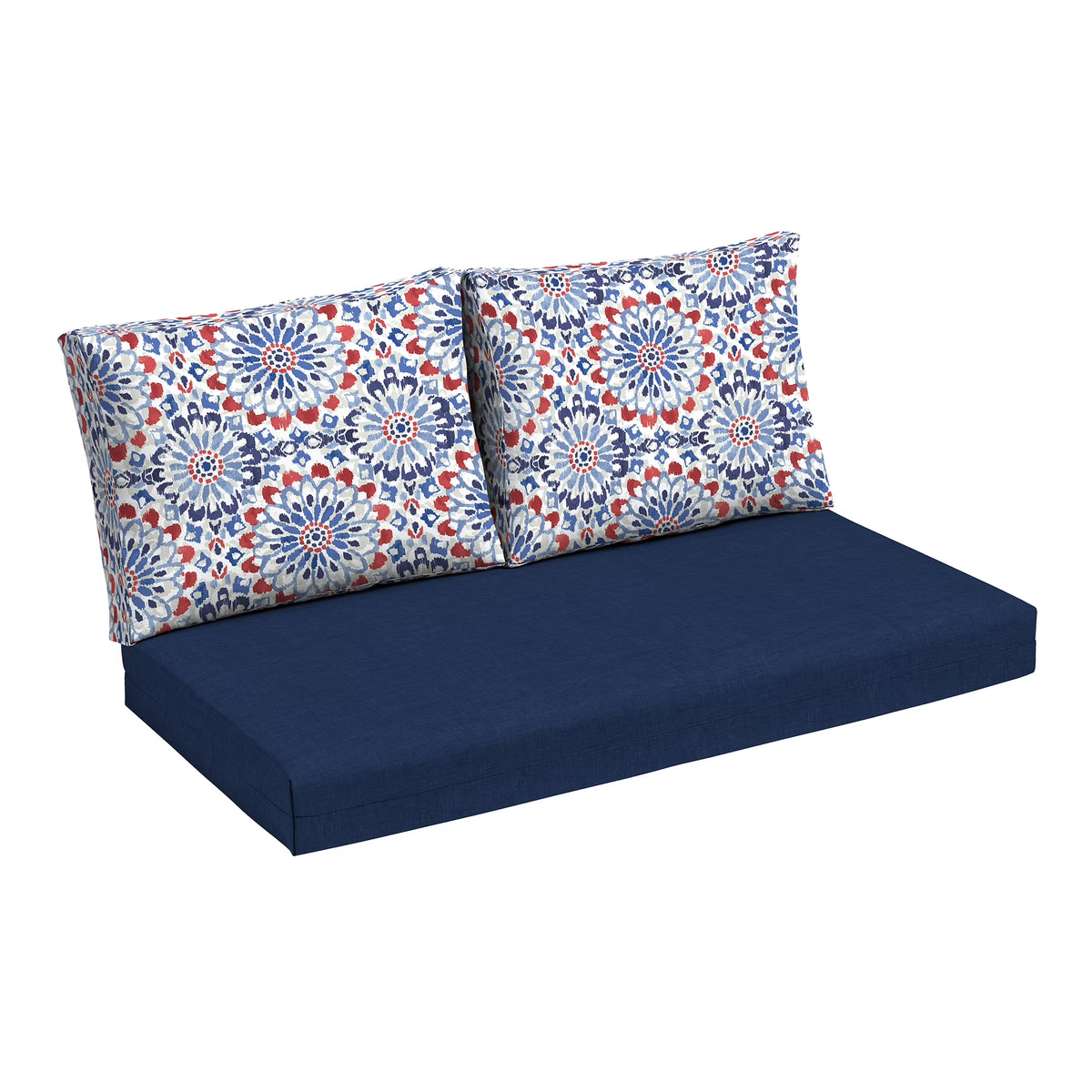 Outdoor Loveseat Cushion Set, 48 x 24, Water Repellent, Clark Blue M429