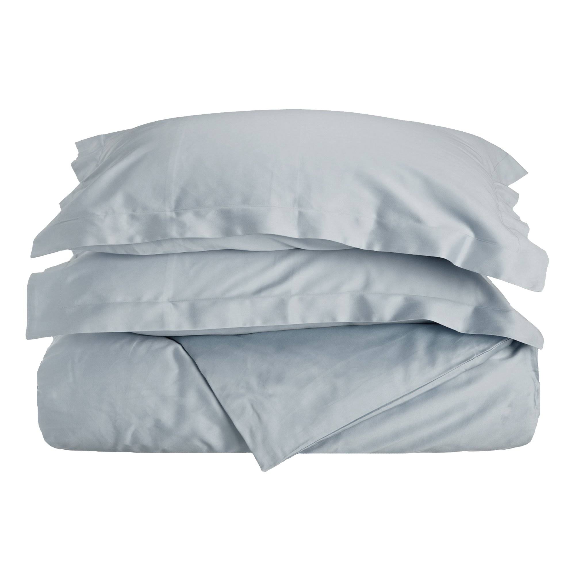 King Blue Cotton Duvet Cover Set N2234