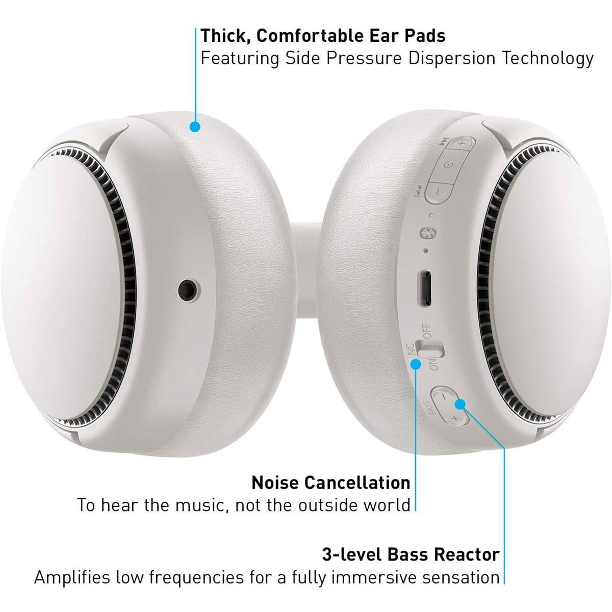 Sand Beige Noise-Canceling Wireless Over-Ear Headphones O3996