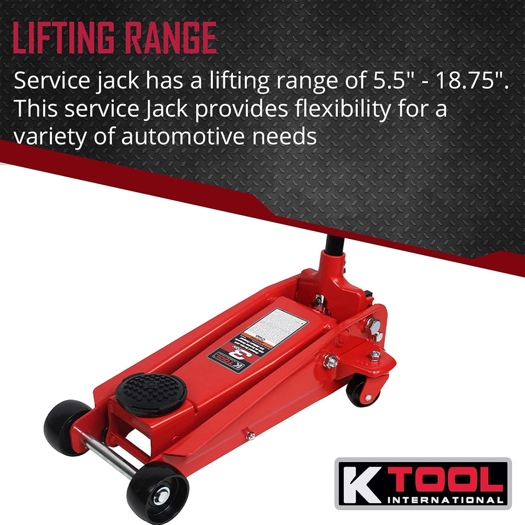 3 Ton Compact Floor Jack with Swivel Rear Casters C8595