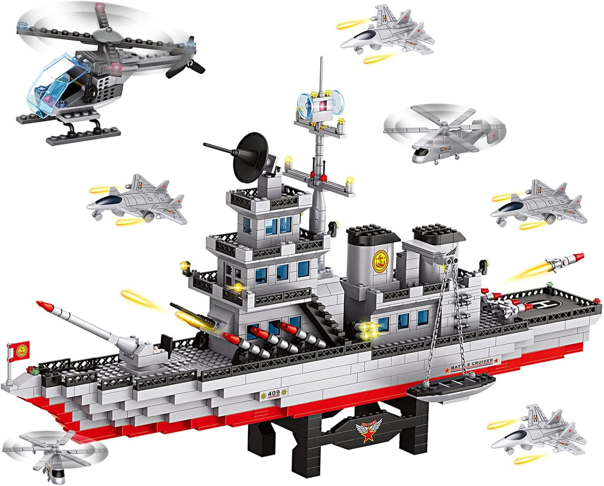 1131 Pieces Military Aircraft Carrier Building Blocks Set C4669