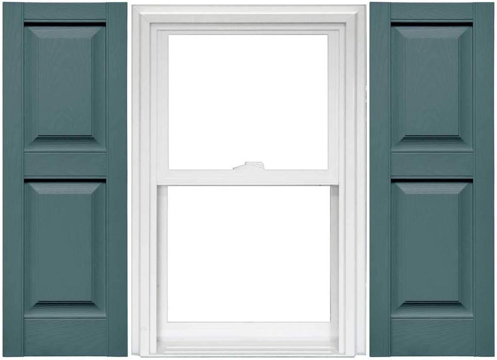 Raised Panel Vinyl Shutters (1 Pair) - 14.75 x 75 Musket Brown J865383
