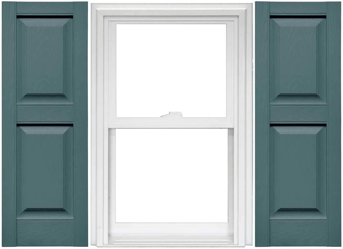 Raised Panel Vinyl Shutters (1 Pair) - 14.75 x 75 Musket Brown J865383