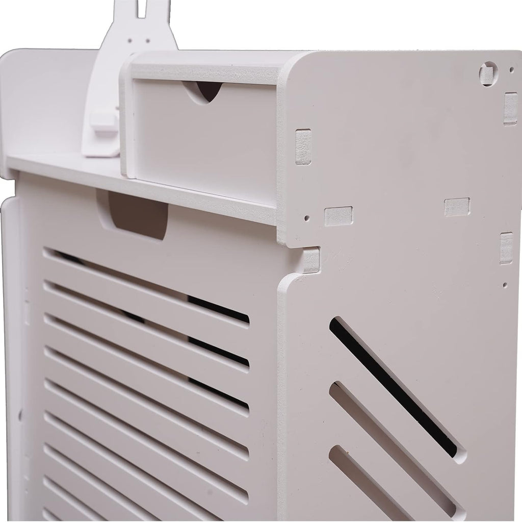 White 2 Tier Narrow Shoe Cabinet H718