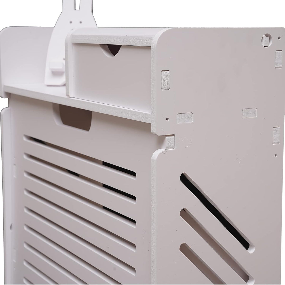White 2 Tier Narrow Shoe Cabinet H718