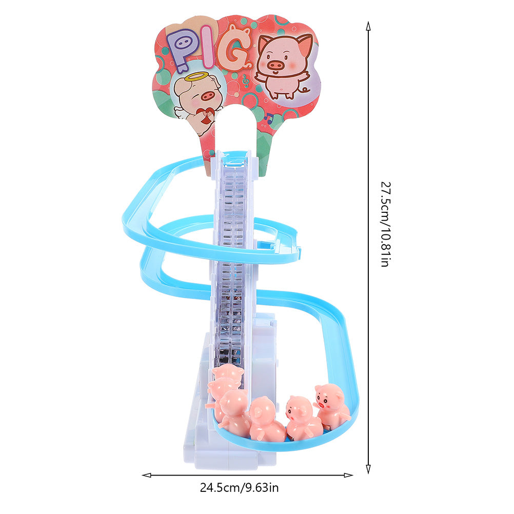 Electric Piggy Climbing Stairs Tracks Slide Toy U328