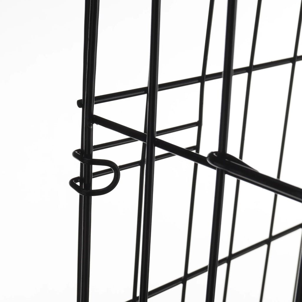 Black Collapsible Dog Crate with Divider Wall Panel W654