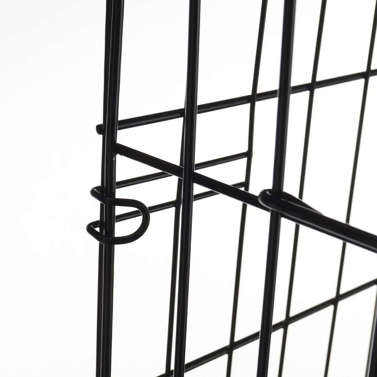 Black Collapsible Dog Crate with Divider Wall Panel W654