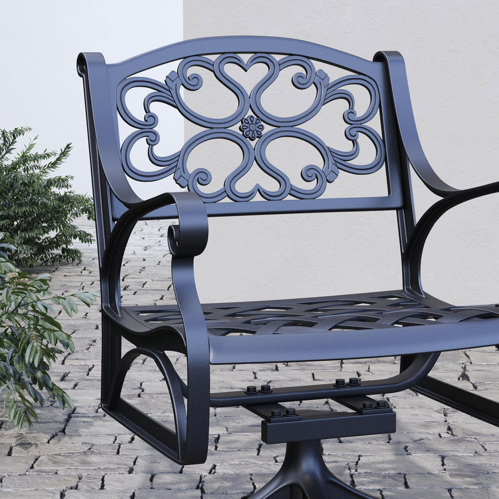 Black Aluminum Outdoor Swivel Rocking Chair F21667