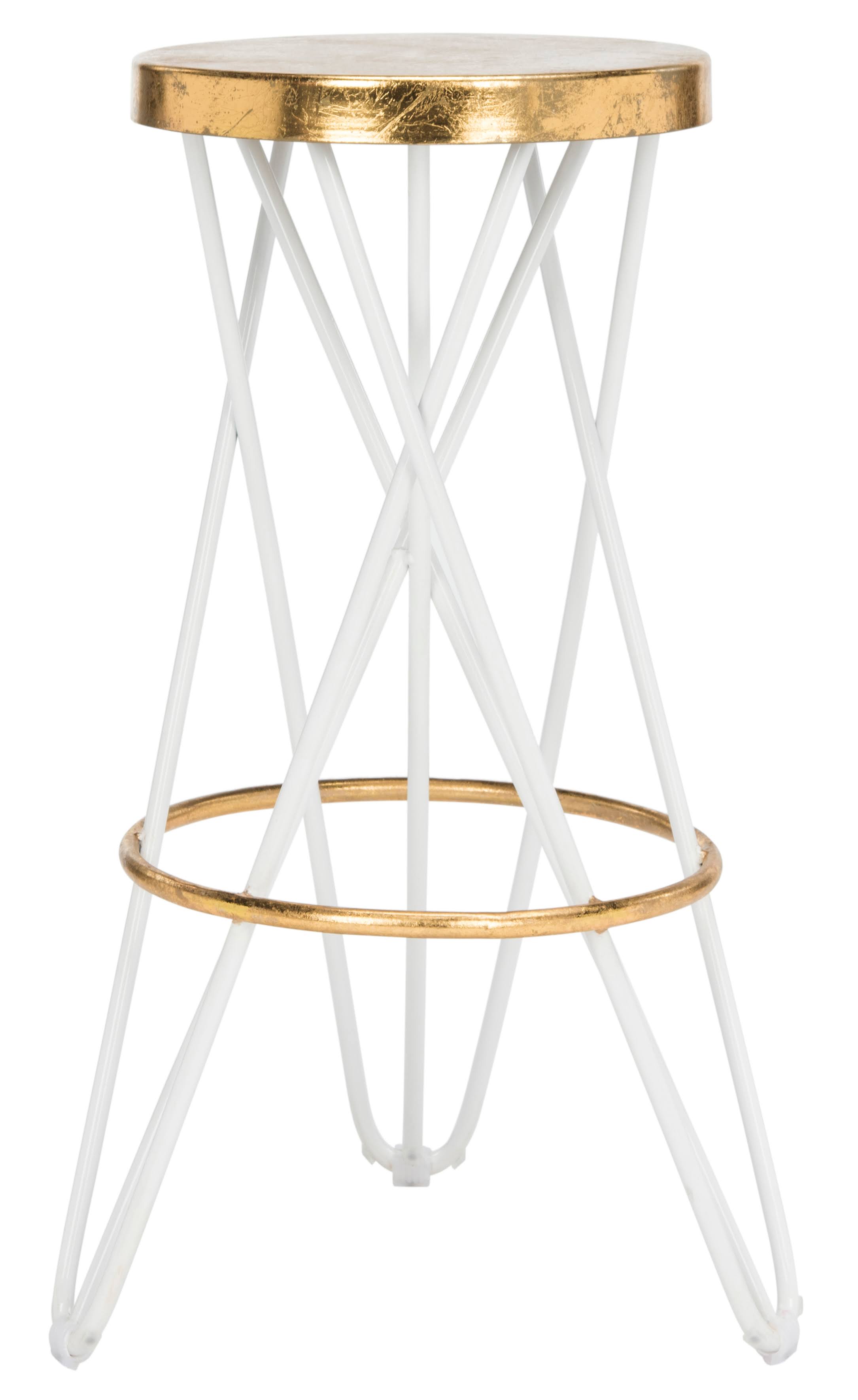 White Gold Leaf Bar Stool C175527