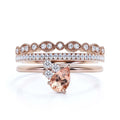 2.15 Carat Pear Cut Morganite And Diamond Moissanite Engagement Ring in 925 Sterling Silver With 18k Rose Gold Plating V77194