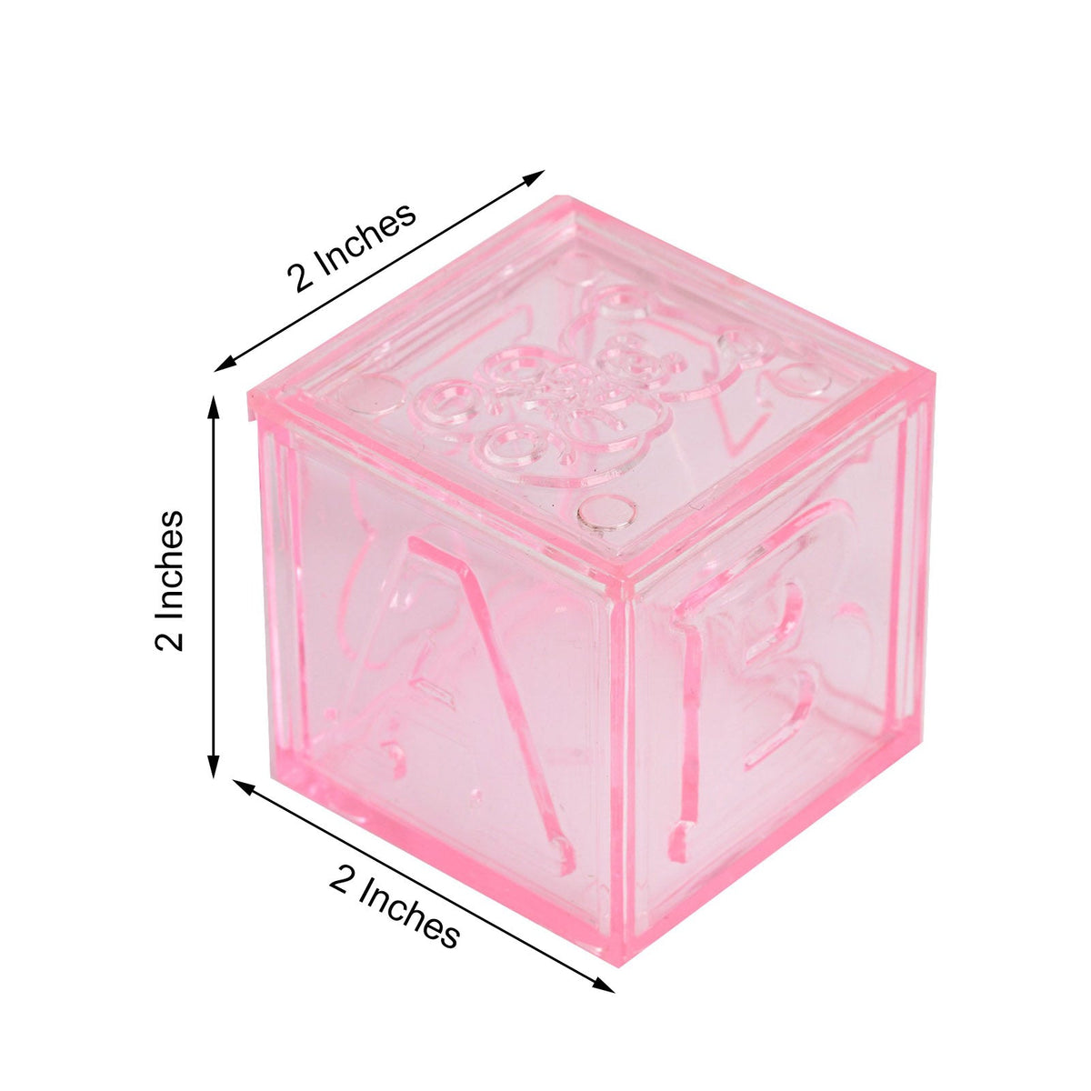 Pink Fillable Baby Blocks Party Favor Gift - 12/pk T657343