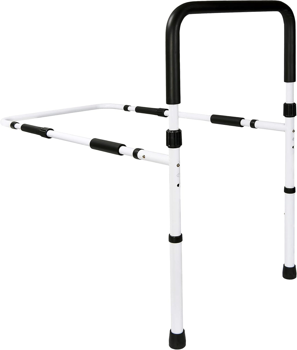 Adjustable Bed Assist Rail Grab Bar, White/Black, Pack of 2 L829432
