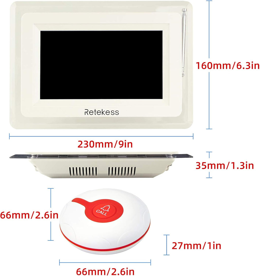 Wireless Calling System with 10 Waterproof Alert Call Button W88269