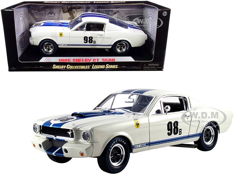 White with Blue Stripes 1/18 Diecast Model Car J819