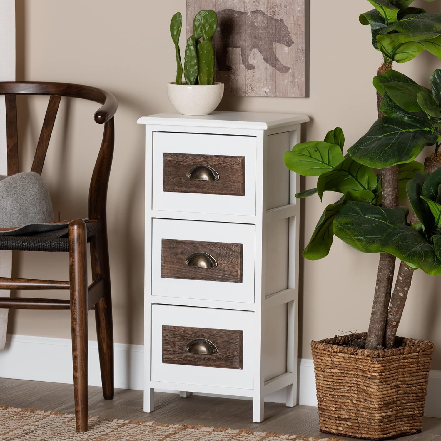 Walnut Brown/White Shelving and Cabinets E99803