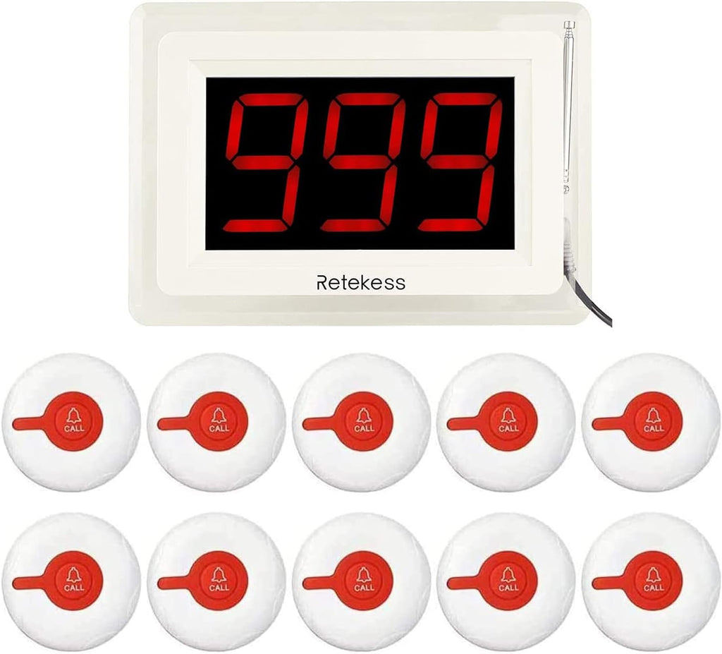 Wireless Calling System with 10 Waterproof Alert Call Button W88269