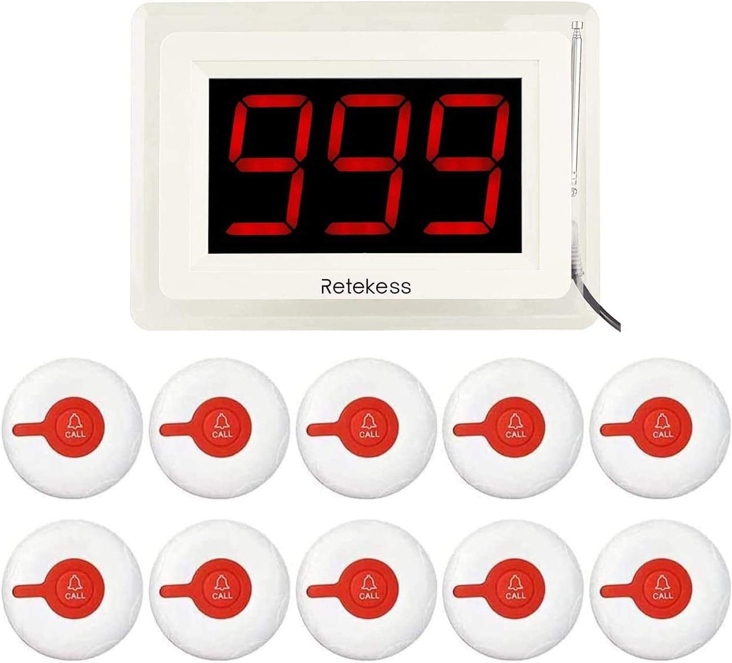 Wireless Calling System with 10 Waterproof Alert Call Button W88269