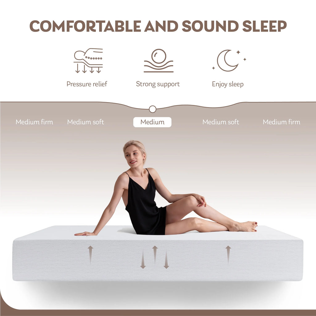 10" Tight Top Gel Memory Foam Queen Mattress L2497