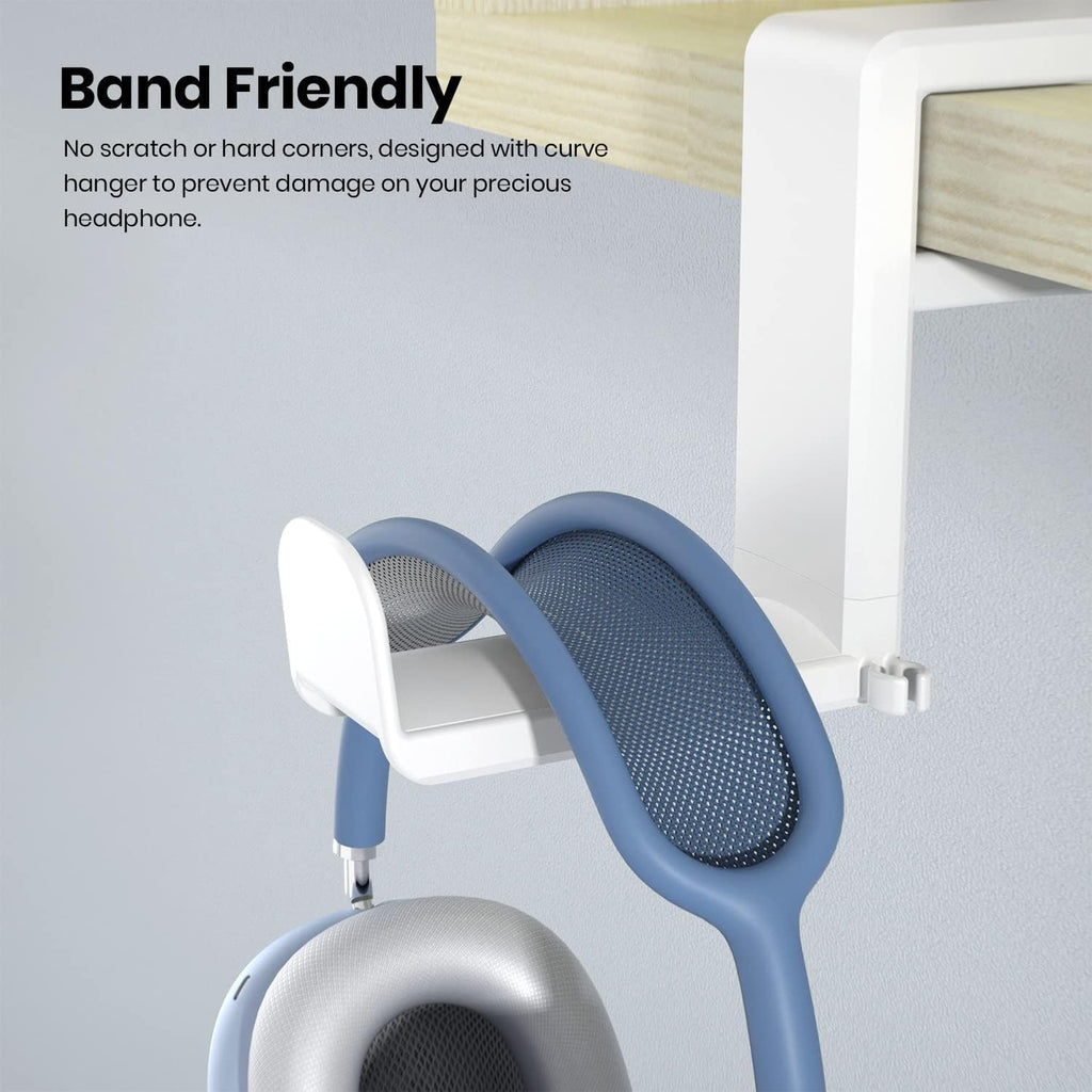 White Rotating Headphone Stand with 360 Degree Swivel M8493