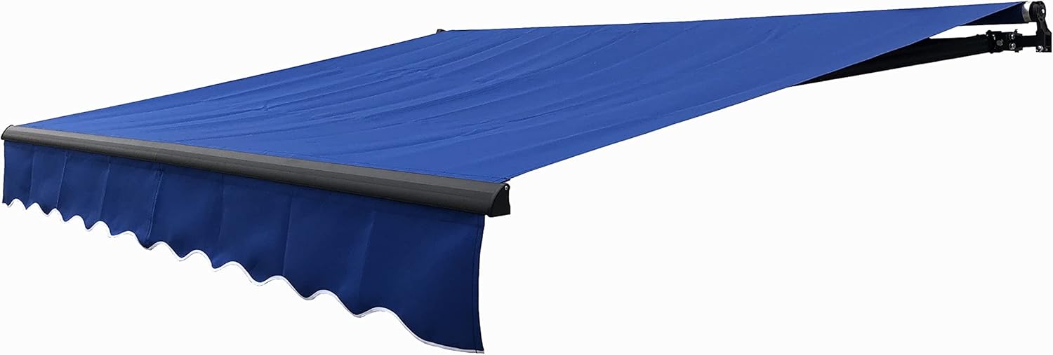 Red/White Stripes Retractable Motorized Patio Awning X39327
