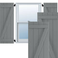 PVC Four Board Joined Board and Batten Shutters with Z-Bar, Ocean Swell, Per Pair N65535