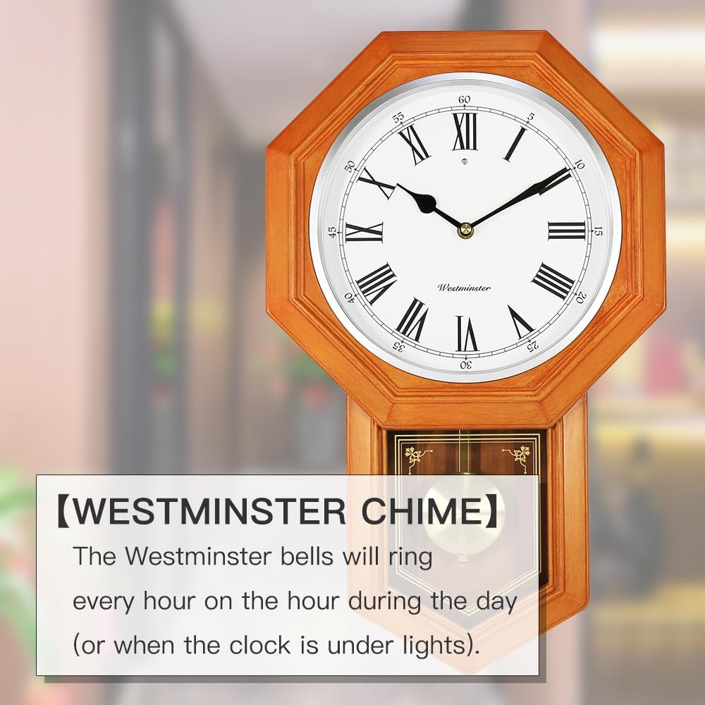 Plastic Pendulum Clock Wood Grain Color H931943