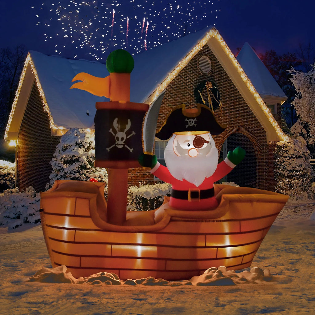 6' Pirate Santa Christmas Inflatable P981