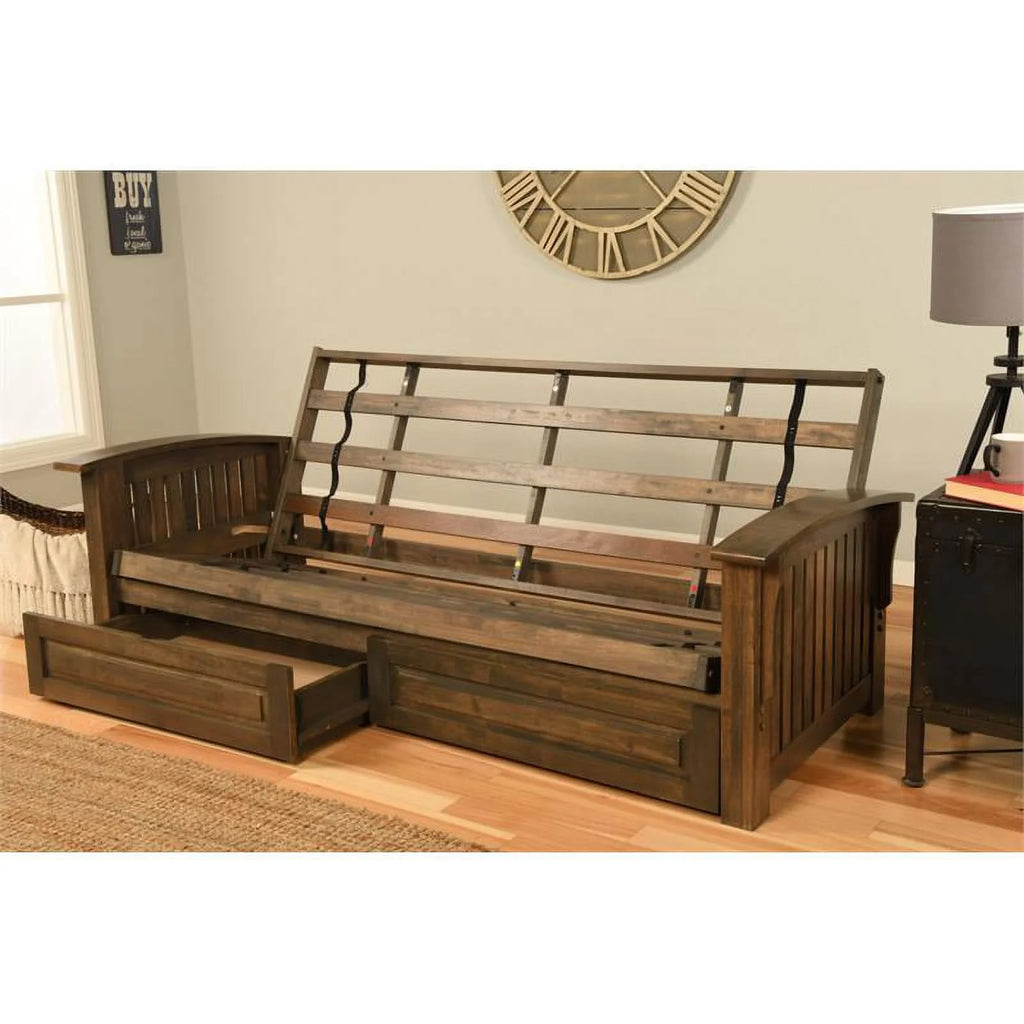 Queen-size Wood Storage Futon W128204