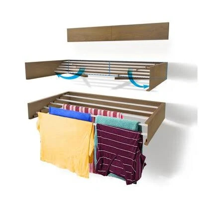Wall-Mounted Drying Rack Wood Look T342